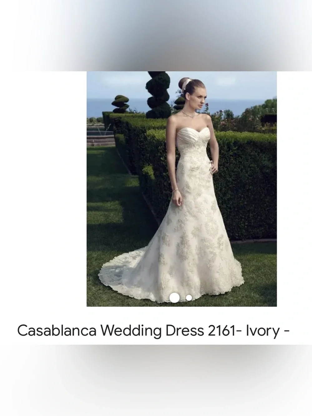 Casablanca Wedding Dress 2161- Ivory Lace Bridal Gown with Beaded Waist